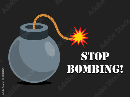 Stop bombing Illustration Bomb Icon Vector