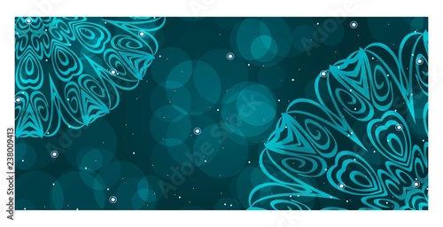 Design Template Invitations, Flyers for a Yoga Studio with Floral Mandala Pattern. Vector.