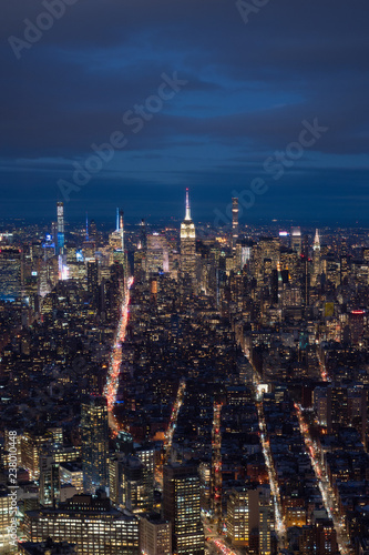 New York city vista panormica notturna - Stati Uniti 