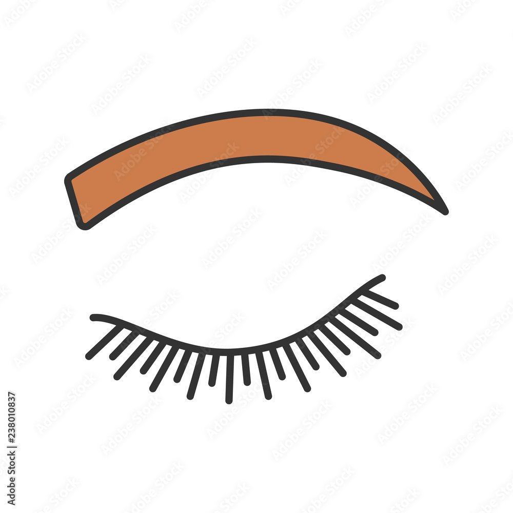 Rounded eyebrow shape color icon Rounded eyebrow shape color icon