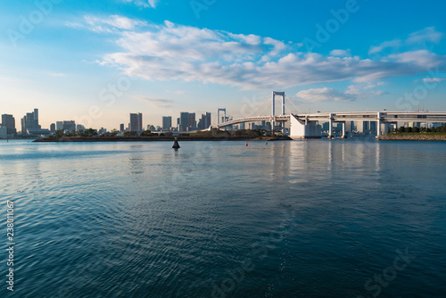Tokyo Bay with a view of the Tokyo skyline and Bridge © mark0147
