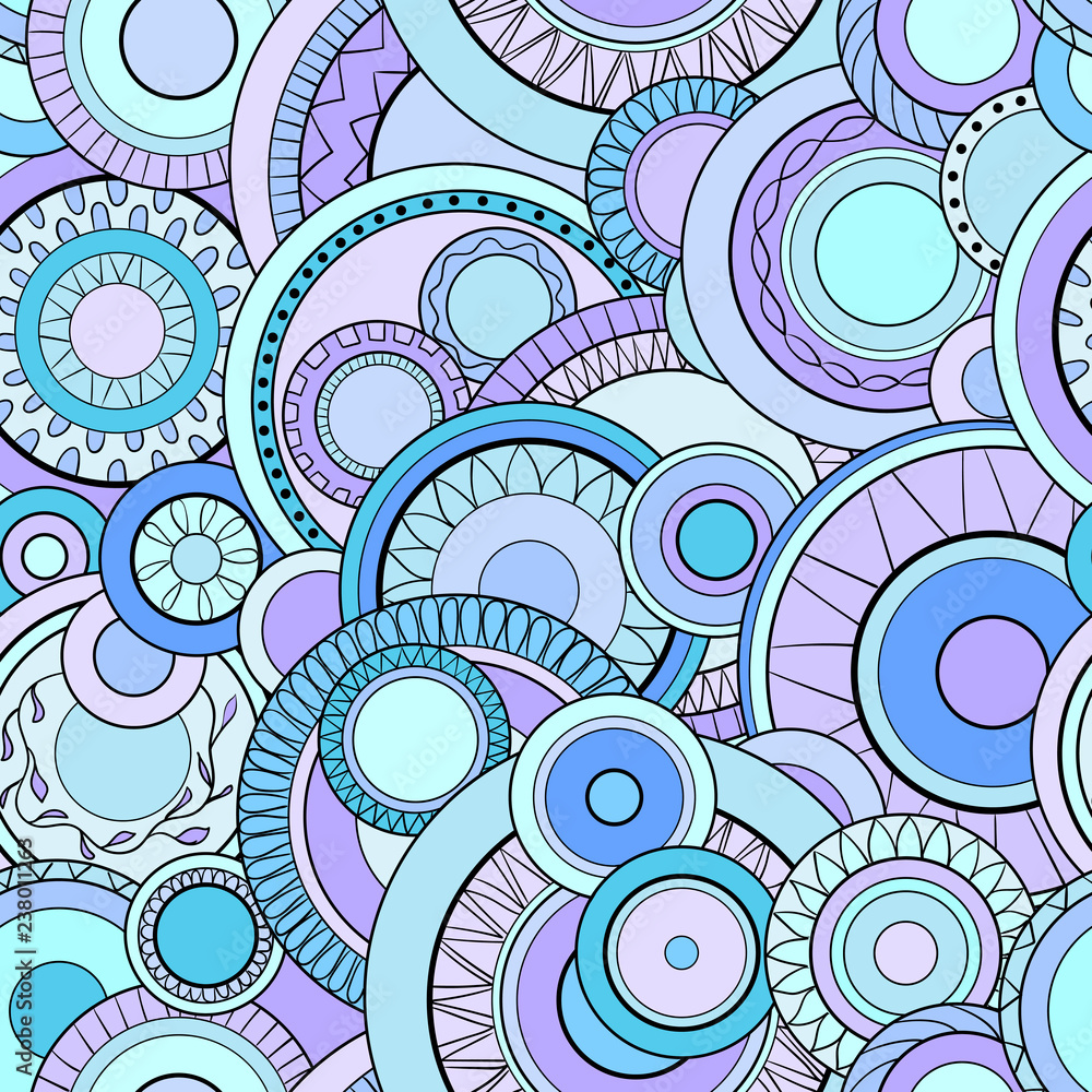 Fototapeta premium Seamless background with abstract circles. Geometric pattern