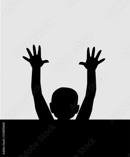 silhouette of a drowning child vector