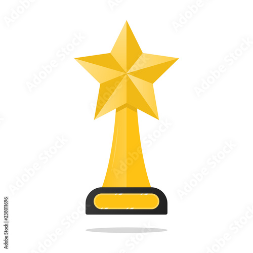 Trophy Award Star Reward Gold Icon Vector