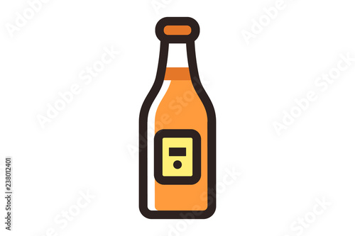 glass beer bottle  a flat color icon