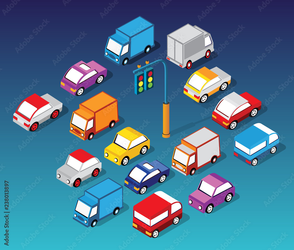 Set of cars and trucks Set of cars and trucks