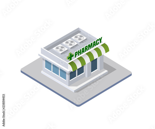 Hospital Isometric 3d Building