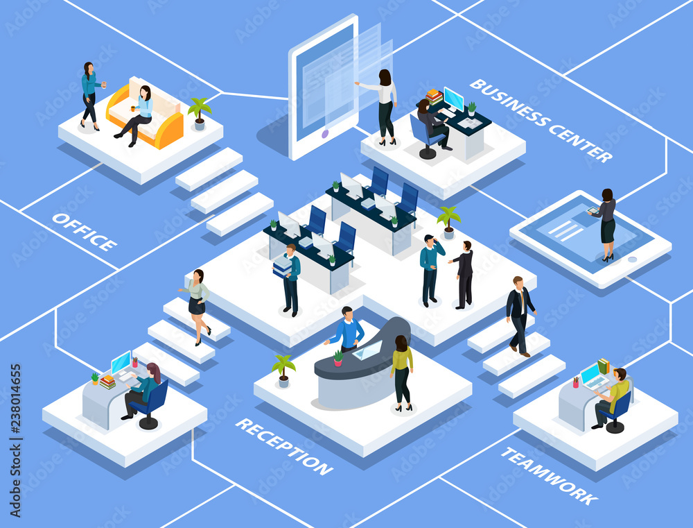Office People Isometric Composition Office People Isometric Composition