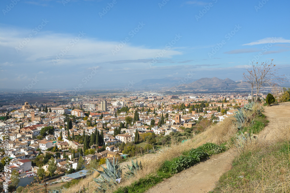 Granada, Andalusia. View overlooking the town.