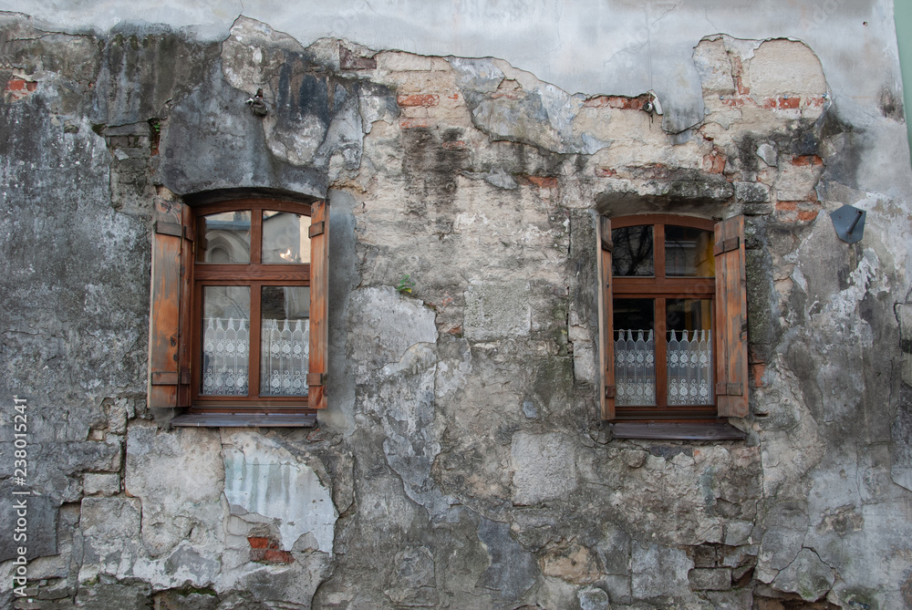 window in an old house in the Lviv city
