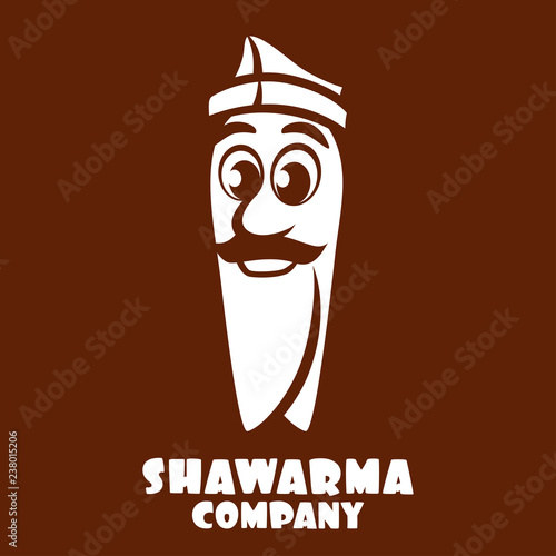 Cartoon character shawarma logo