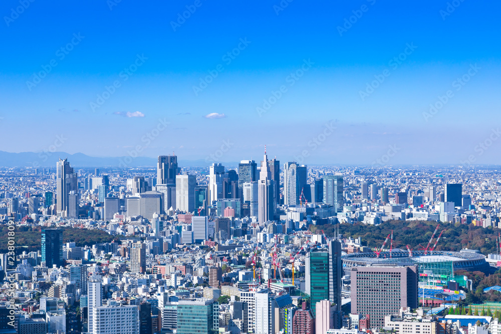 (東京都ｰ都市風景)展望台から見る新宿方面の風景