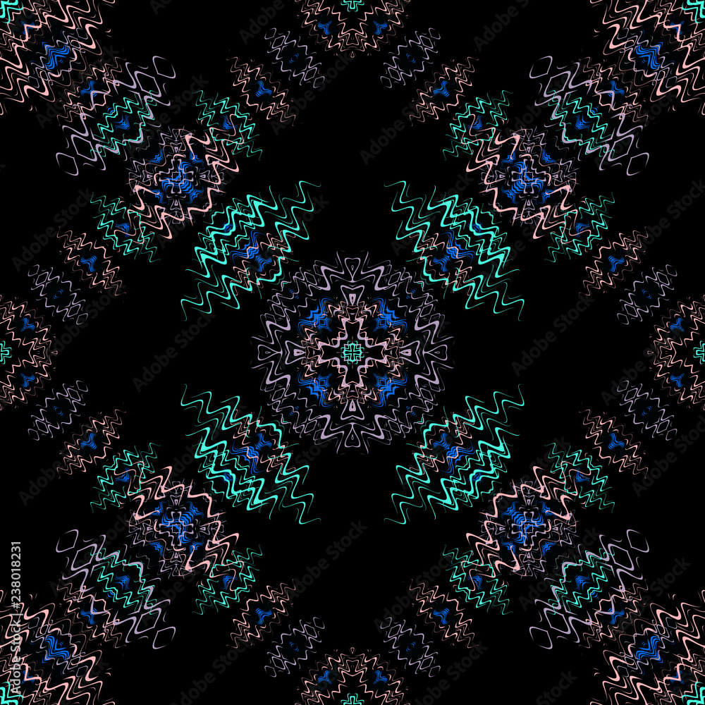 Seamless abstract geometrical ornament pattern