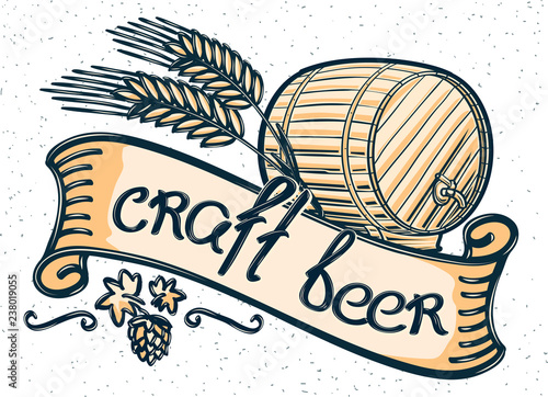 Craft beer decorative emblem
