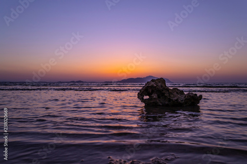 Wonderful sunset in Sharm-El-Sheikh, Egypt over Tiran island, Red sea, Saudi Arabia