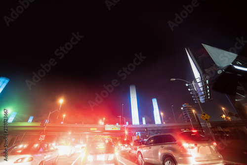 Obraz na plátně Traffic by LAX Los Angeles International Airport at night