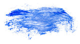 Blue watercolor stain with paper texture on white background isolated. hand drawing.