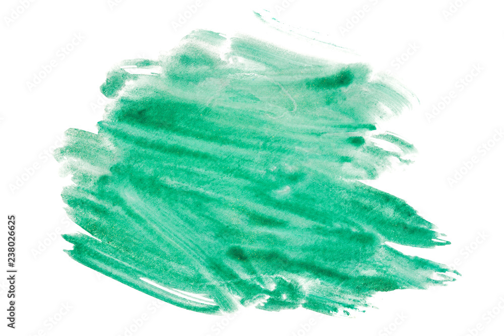 green watercolor stain on white background isolated. hand drawing. green watercolor stain on white background isolated. hand drawing.