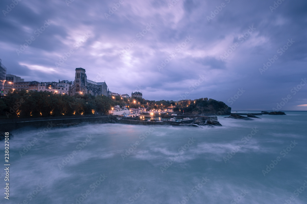 City of Biarritz with its beautiful coast and the old sea port, at the North Basque Country.