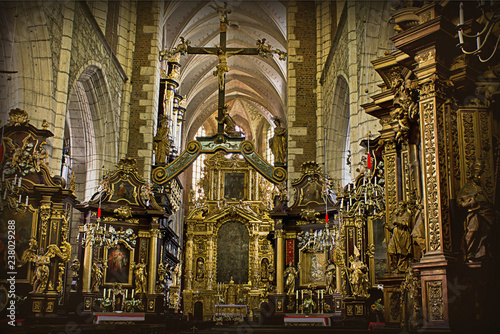 interior of a Catholic temple with paintings and ornaments
