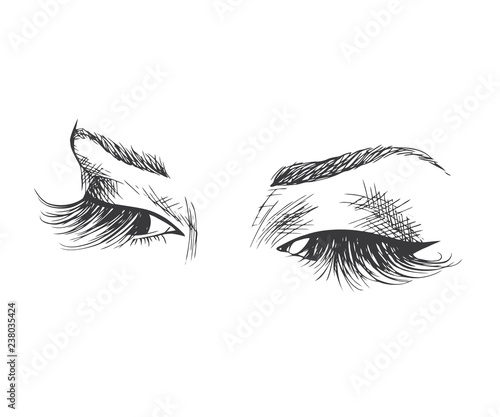 Beautiful eyes with long eyelashes