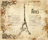 Vintage postcard Paris Eiffel Tower