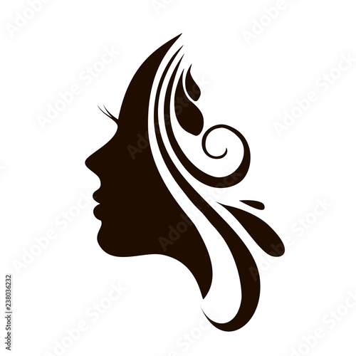 Beautiful woman face and hair Fashion icon