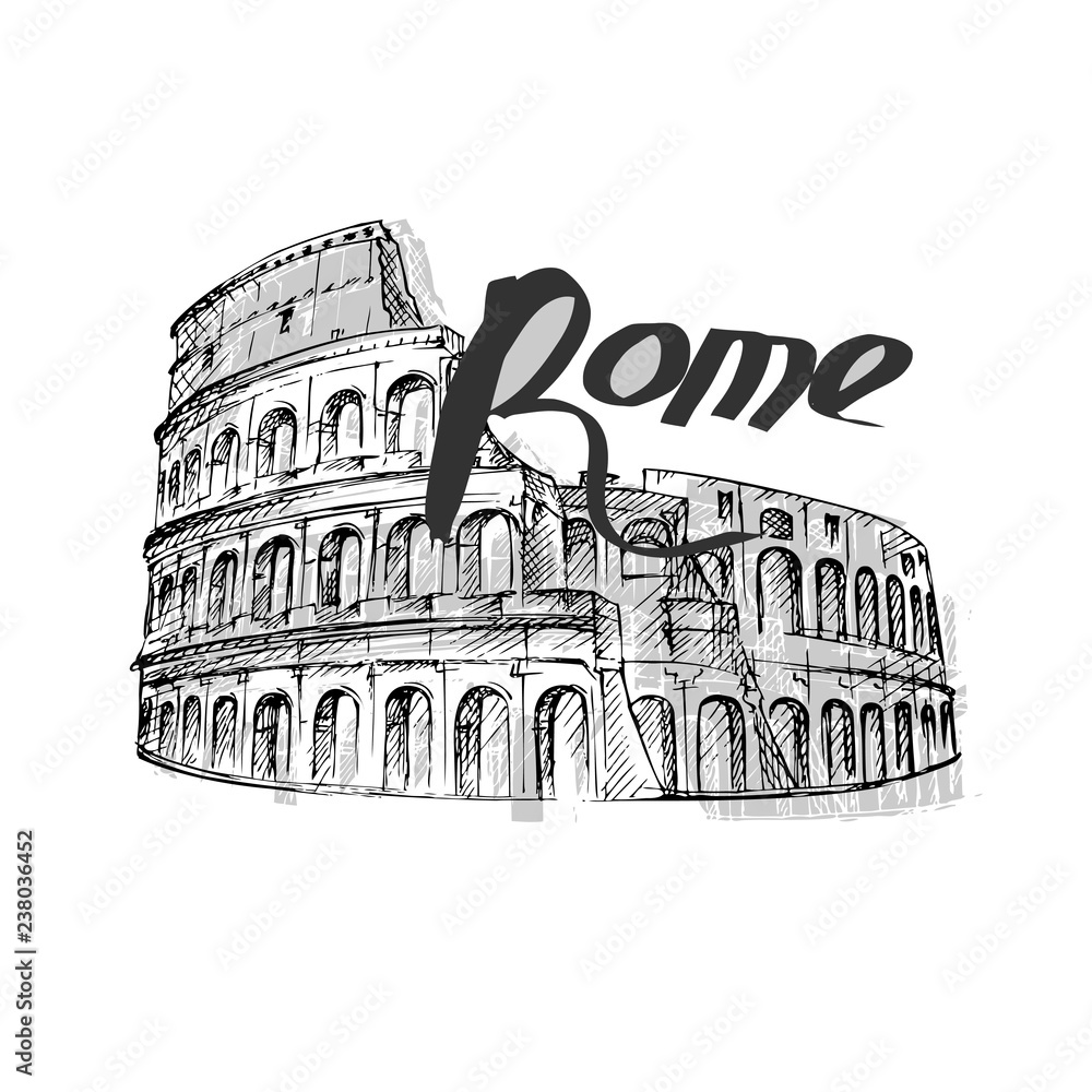hand drawn Colosseum