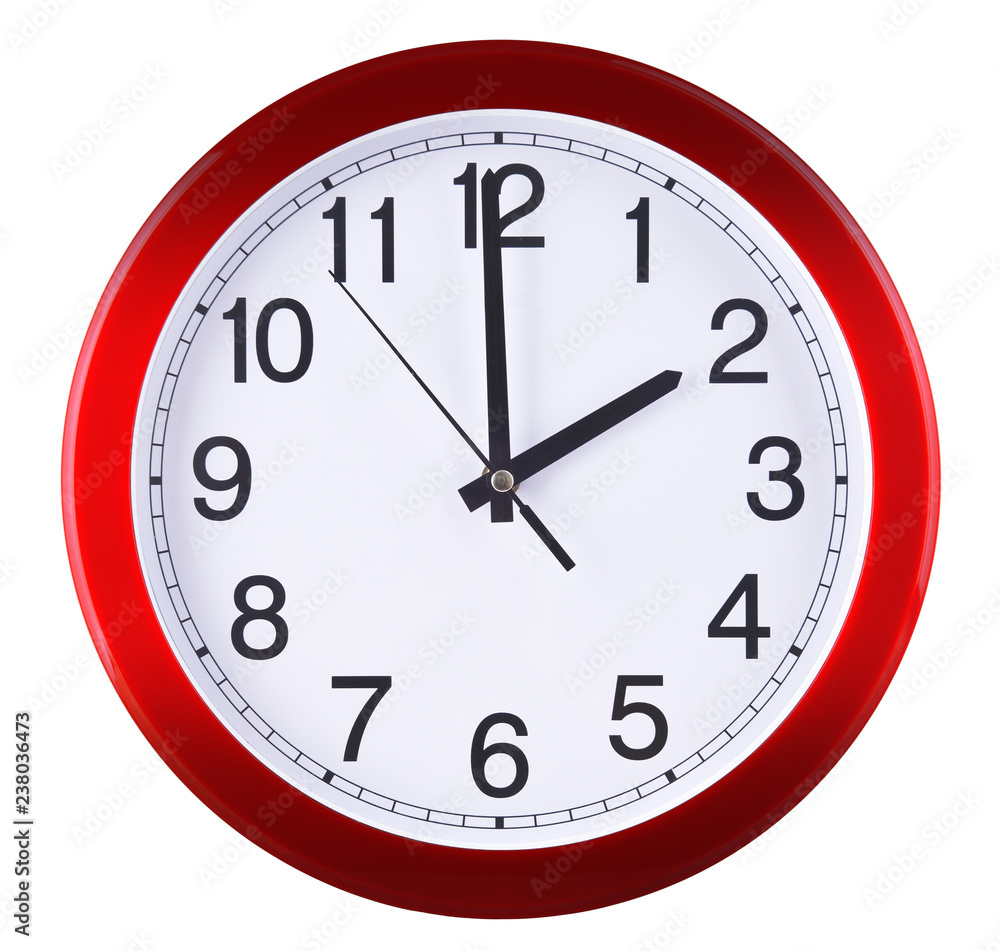 Wall clock isolated on white background. Two oclock Wall clock isolated on white background. Two oclock