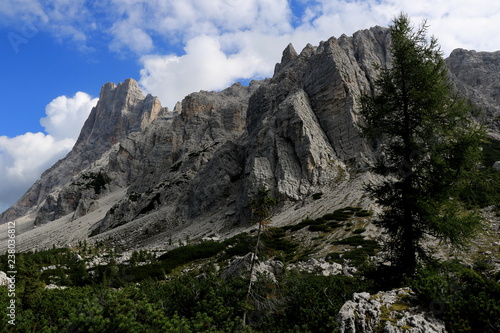 Paesaggio alpino con massiccio montuoso in evidenza - Valle Civetta - Dolomiti - Italia 