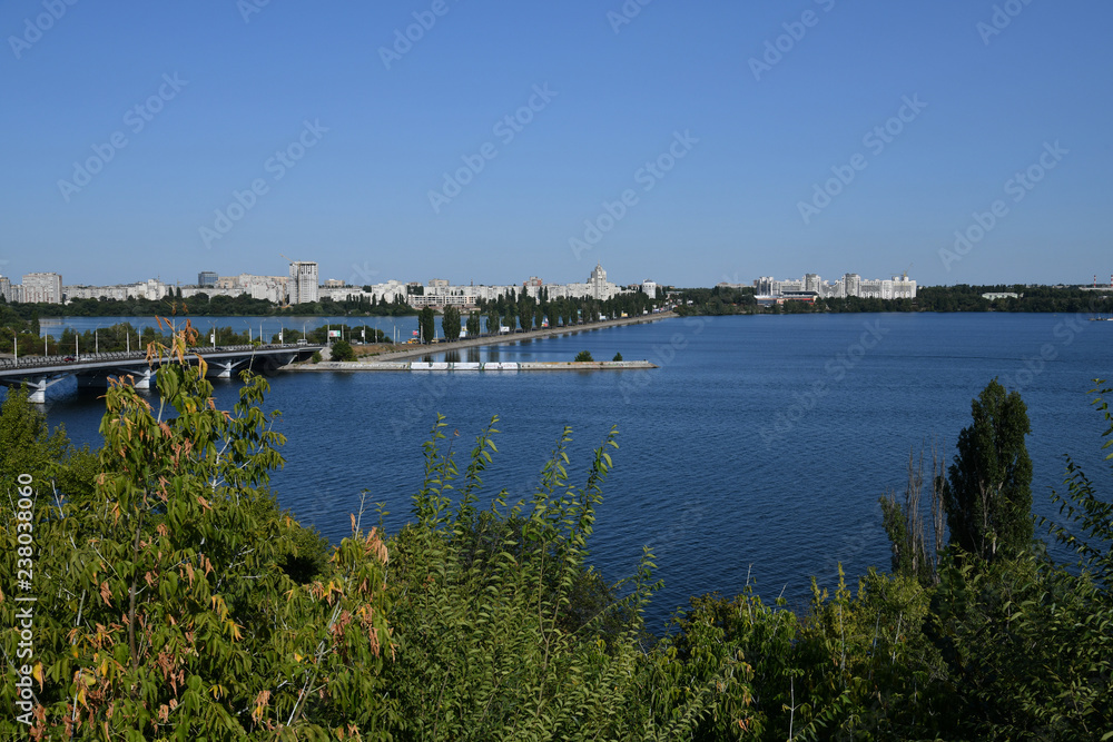 View of Chernavsky Bridge over River in Voronezh, Russia