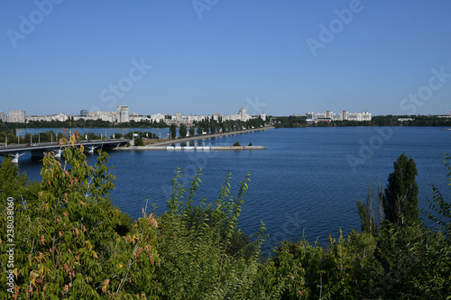 View of Chernavsky Bridge over River in Voronezh, Russia © olgavolodina