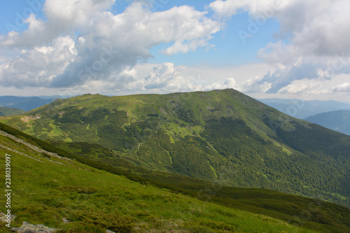 Cloudy summer day in the mountains