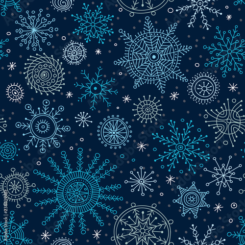 Vector christmas seamless pattern in ethnic boho style with ornaments.
