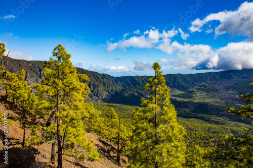 La Palma caldeira landscape on a sunny day photo