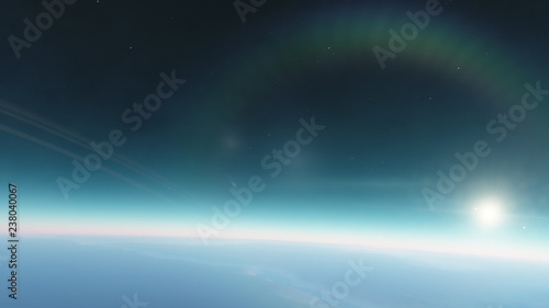 Planet in the space. Colorful art. Solar system. Gradient color. Space wallpaper. Elements of this image furnished by NASA