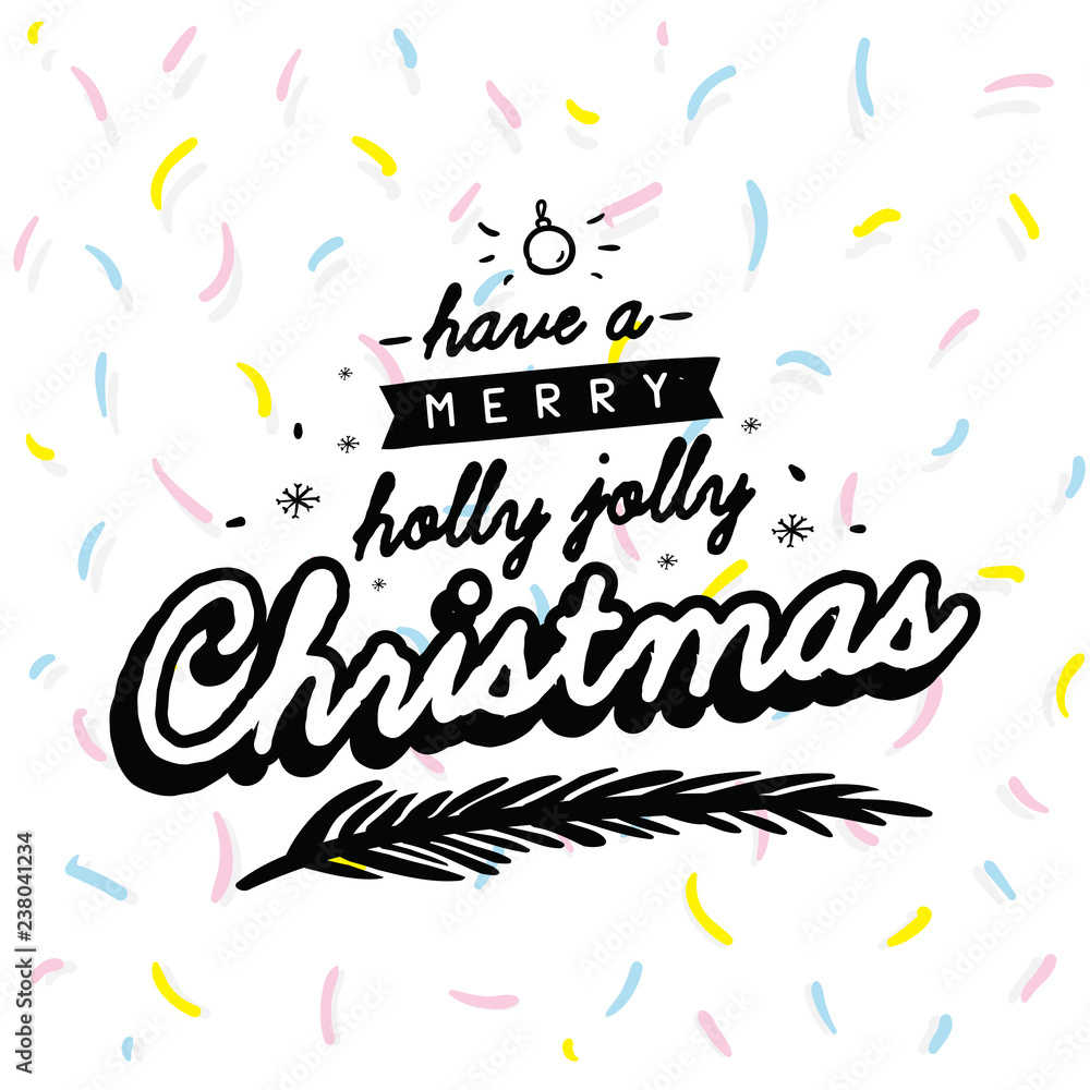 Merry Christmas typography.