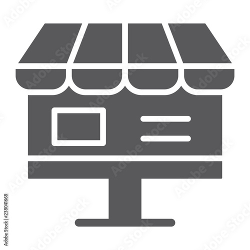 Online shop glyph icon, internet and shopping, online store sign, vector graphics, a solid pattern on a white background.