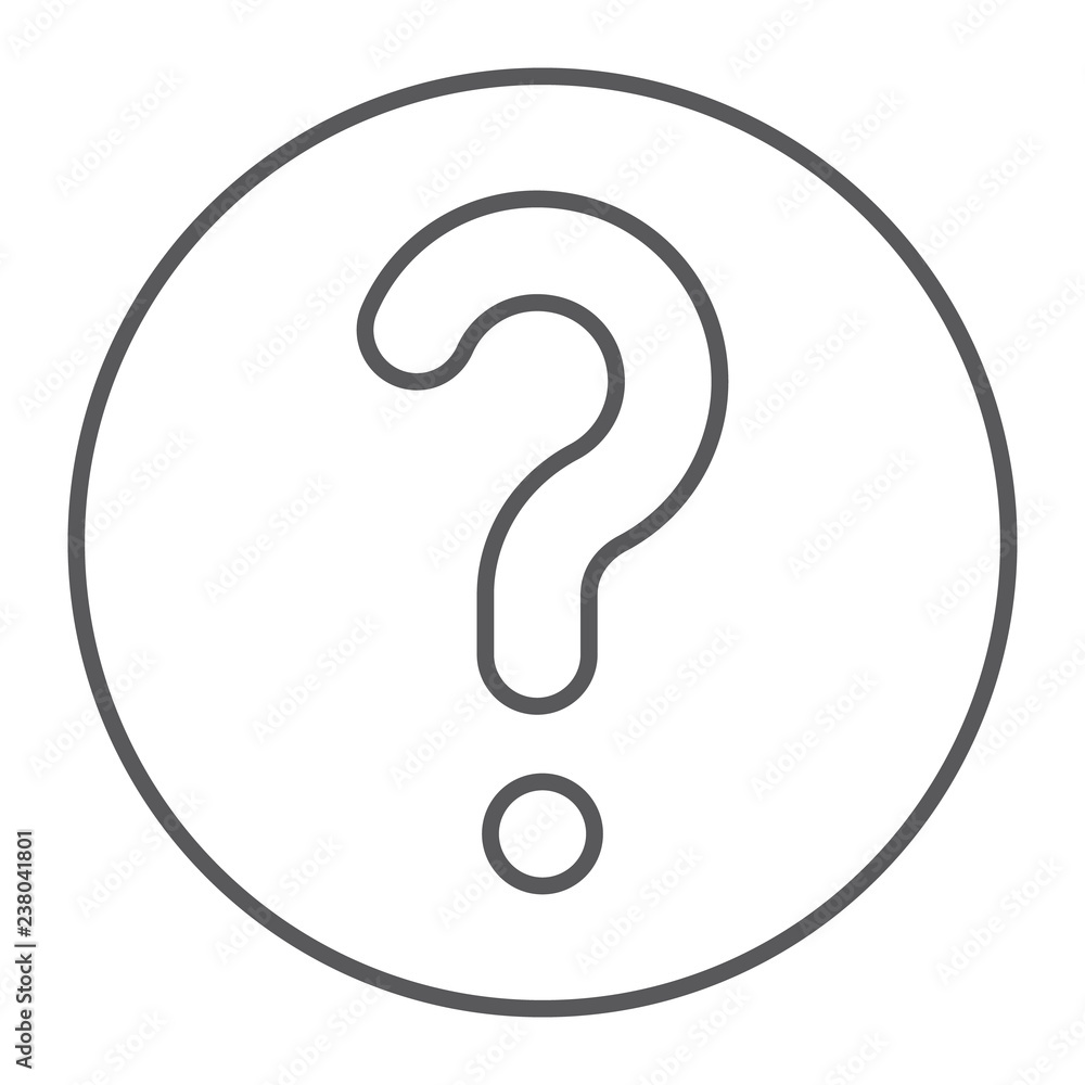 Faq thin line icon, question and help, ask sign, vector graphics, a linear pattern on a white background. Faq thin line icon, question and help, ask sign, vector graphics, a linear pattern on a white background.