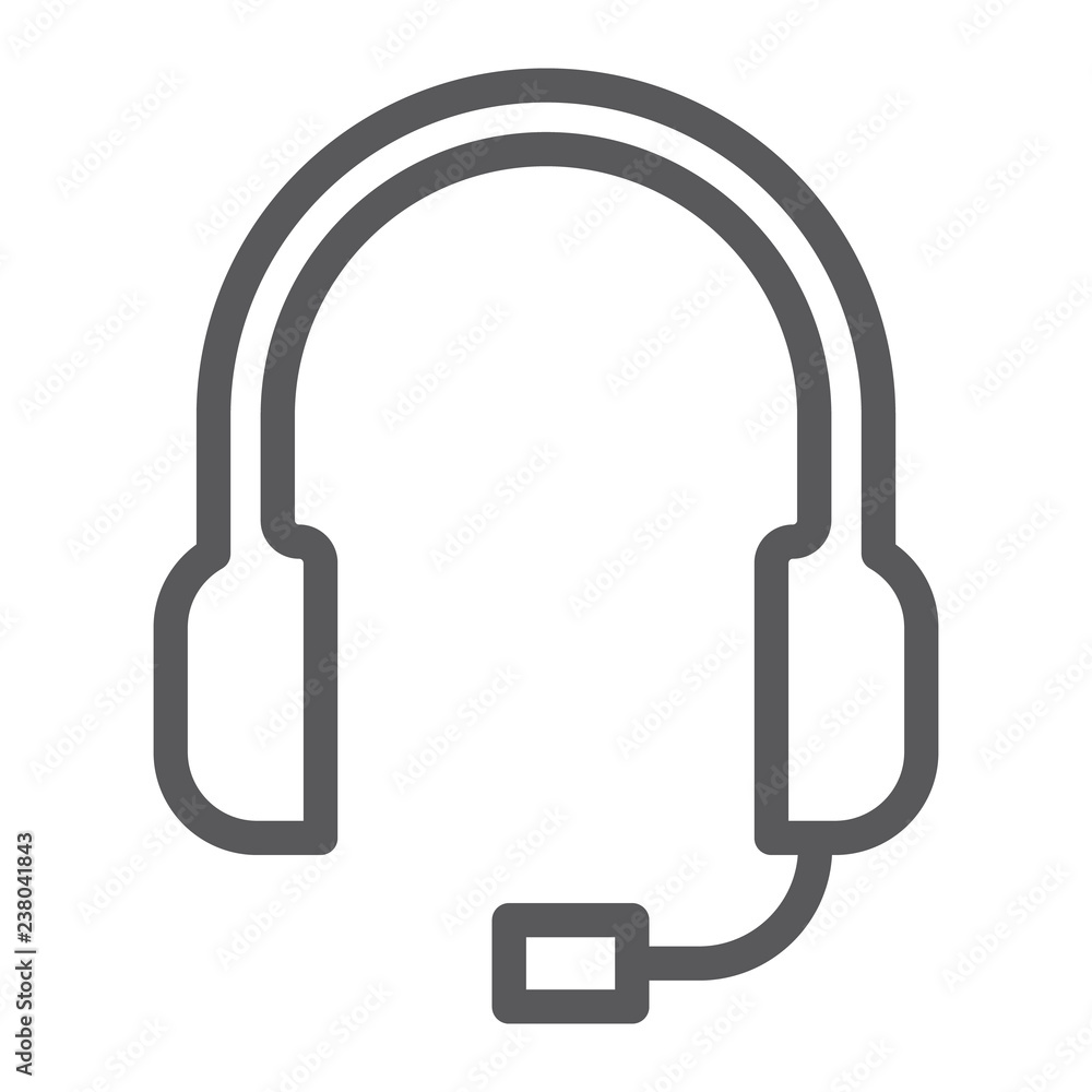 Support line icon, helpline and operator, headset sign, vector graphics, a linear pattern on a white background. Support line icon, helpline and operator, headset sign, vector graphics, a linear pattern on a white background.