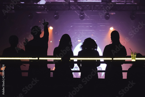 People at the concert watching music show from the balcony