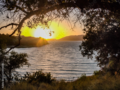 sunset over Lake Cachuma
