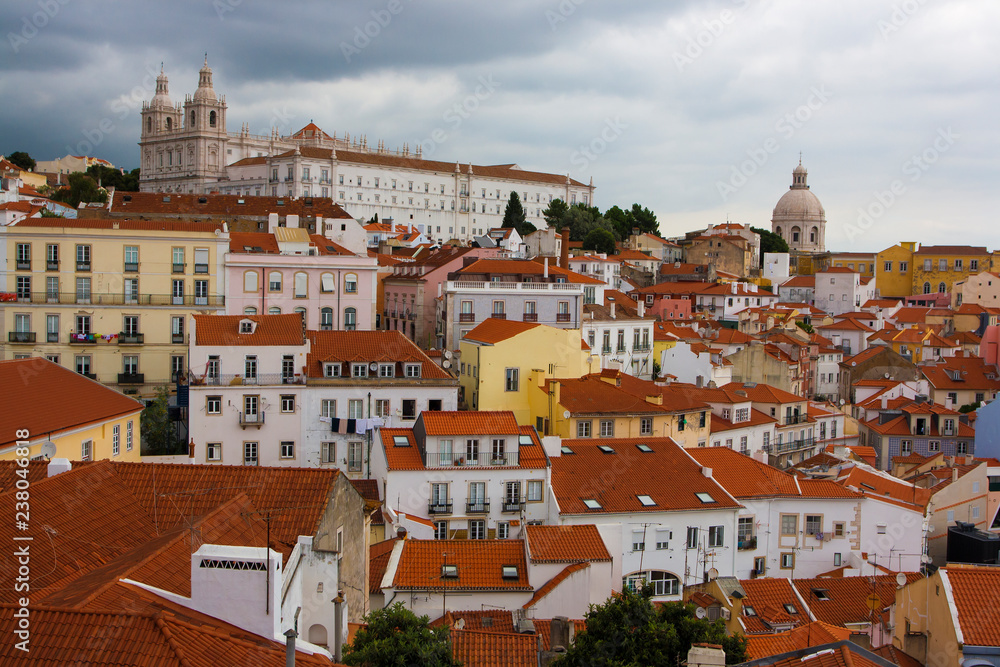 view of old town of lisbon portugal