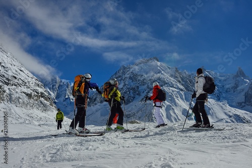 Sking Vallee Blanche, Chamonix Mont Blanc