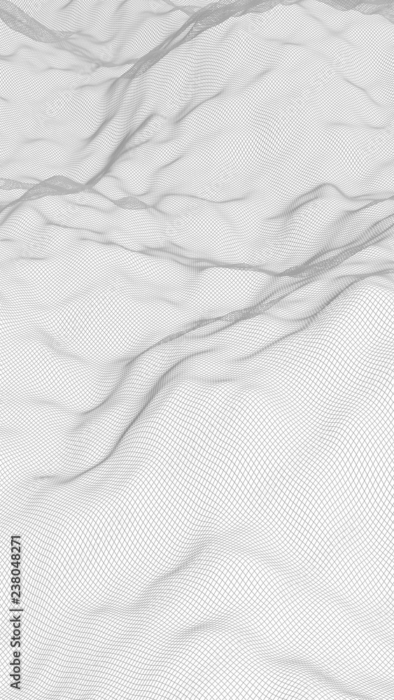 Abstract landscape on a white background. Cyberspace grid. Hi-tech network. 3d technology illustration Abstract landscape on a white background. Cyberspace grid. Hi-tech network. 3d technology illustration