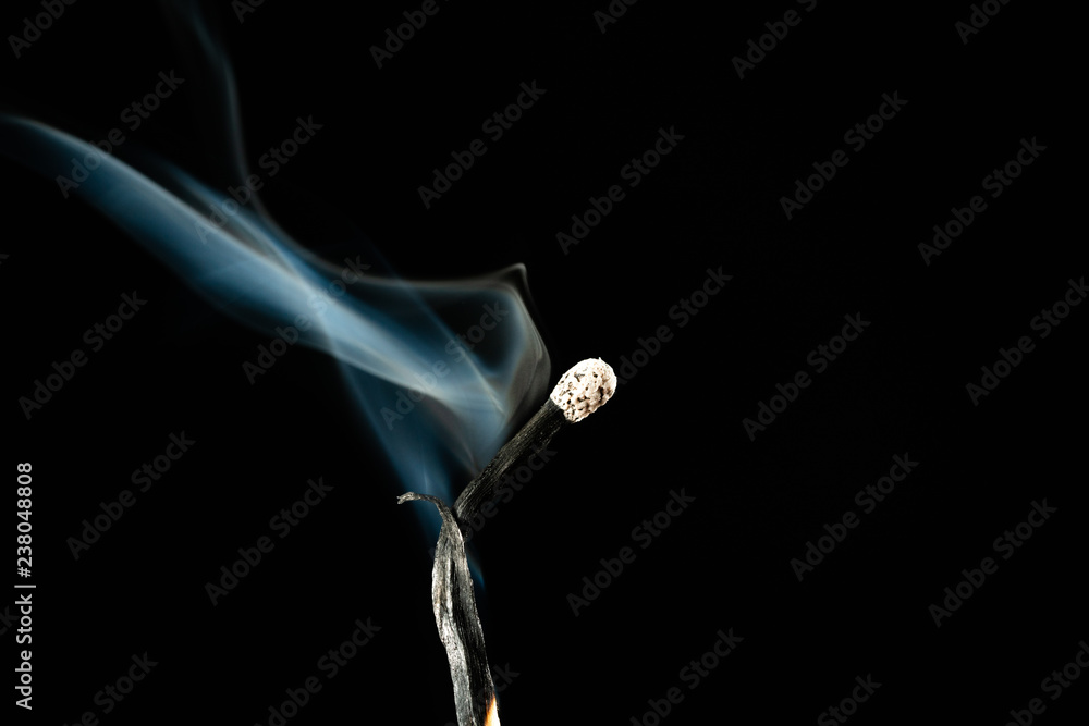 burnt matchstick and smoke burnt matchstick and smoke