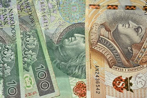 Modern Polish paper money.