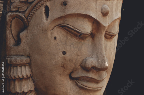 Buddha statue wooden old from B.Tawai, Chiang Mai, Thailand