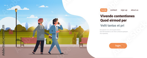 criminal male thief pickpocket stealing a wallet from pocket phone calling busy businessman walking urban park danger burglary concept flat copy space