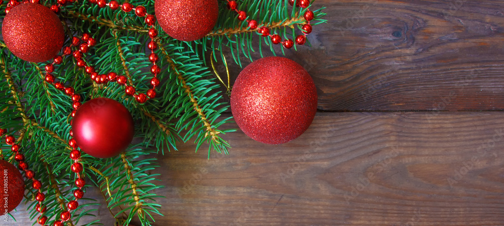 Christmas decor balls in a New Year's composition festive decoration Christmas decor balls in a New Year's composition festive decoration